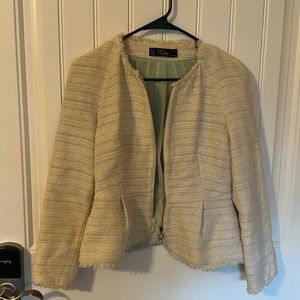 Cream Zara tweed blazer